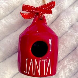 Rae Dunn Red Santa Mini Christmas Birdhouse